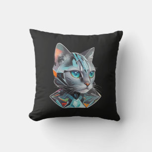Coussin Conception géométrique futuriste des chats