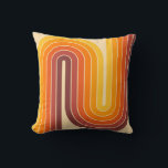 Coussin Conception géométrique rétro à deux arches<br><div class="desc">Conception rétro Futuriste à double arc géométrique du milieu du siècle dans les tons de la Terre.</div>