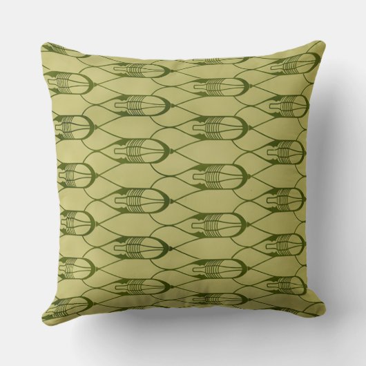 Coussin Conception géométrique verte (Verso)