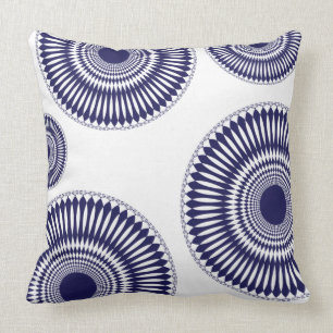 Coussin Conception graphique bleue moderne ronde d'abrég