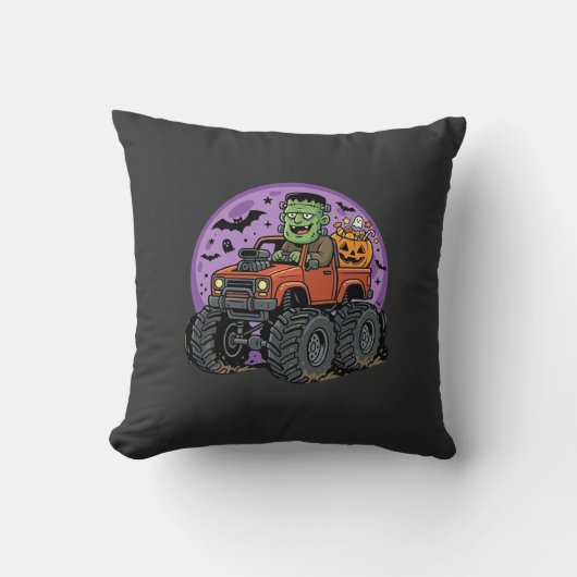Coussin Conception graphique de camion monstre Frankenstei (Recto)