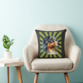 Coussin Conception graphique rétro Border Collie Sunburst (Chaise)