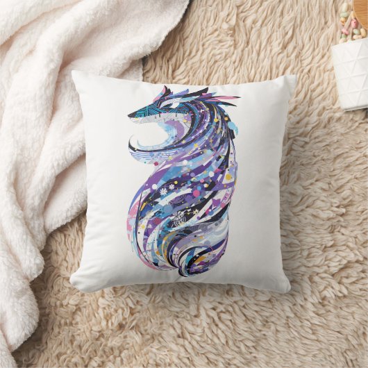 Coussin conception gribouillante d'un loup (Couverture)