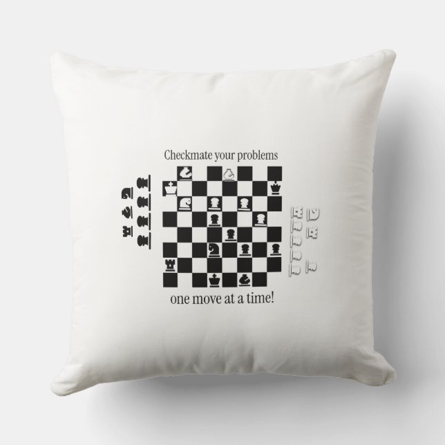 Coussin Conception Inspirée des Échecs Classiques  (Verso)