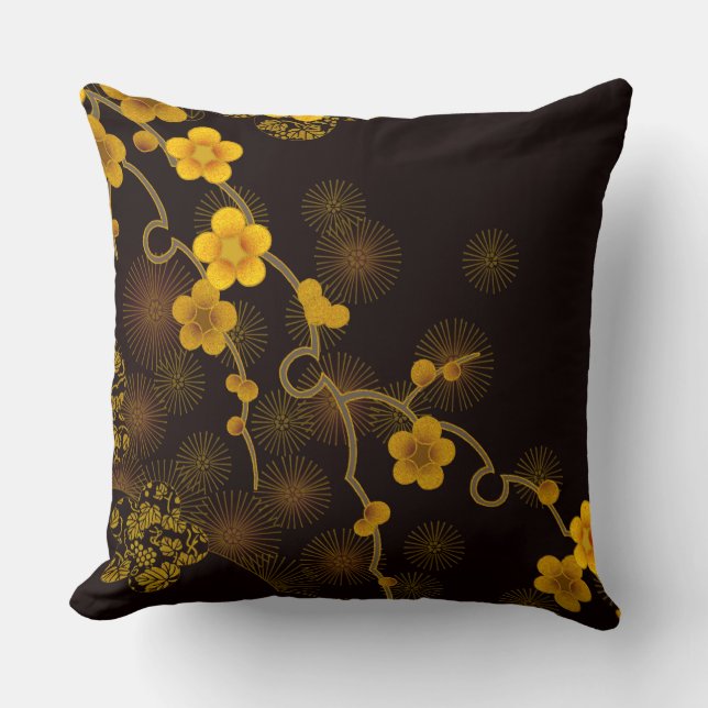 Coussin Conception japonaise de fleur (Recto)