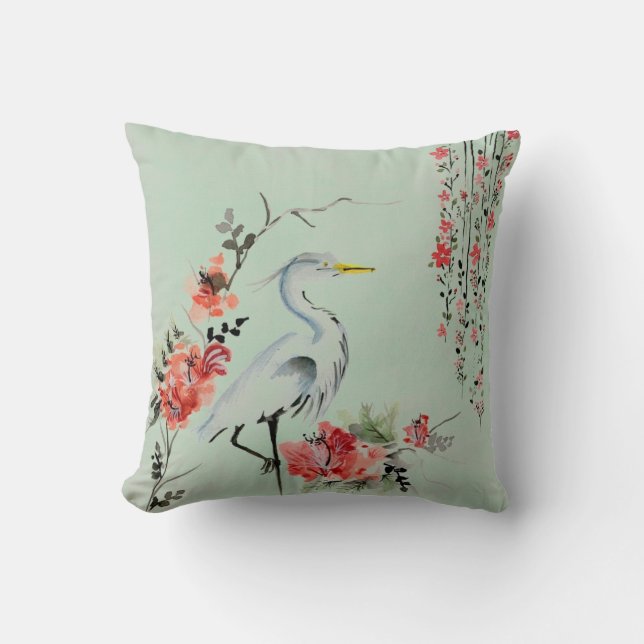 Coussin Conception japonaise de grue (Recto)