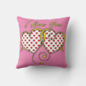 Coussin Conception Je T'aime Cœurs Dorés (Verso)