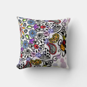 Coussin Conception linéaire rectangulaire colorée
