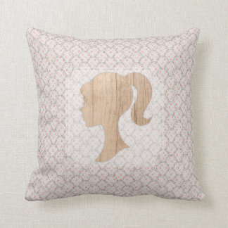 Coussin Conception minable vintage et Silhouett en bois