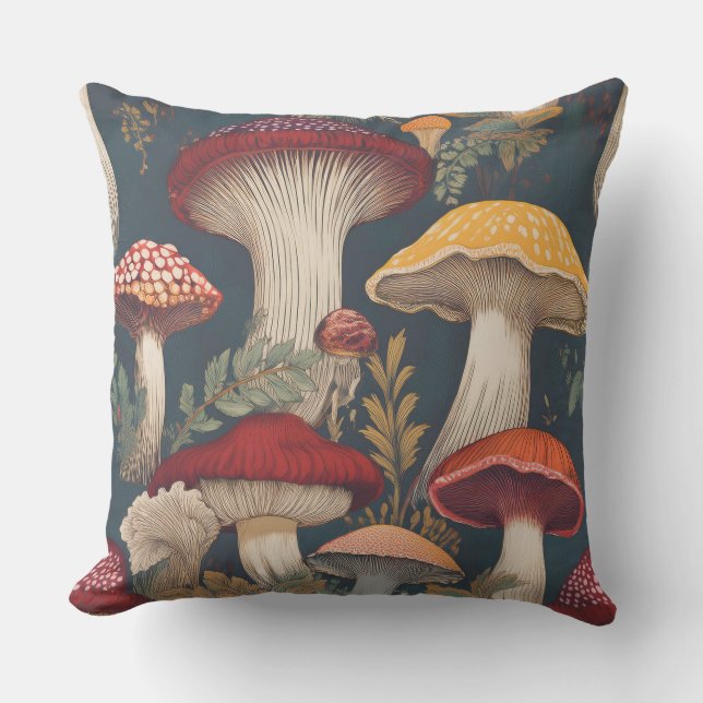Coussin Conception Motif de champignons Whimsical (Recto)