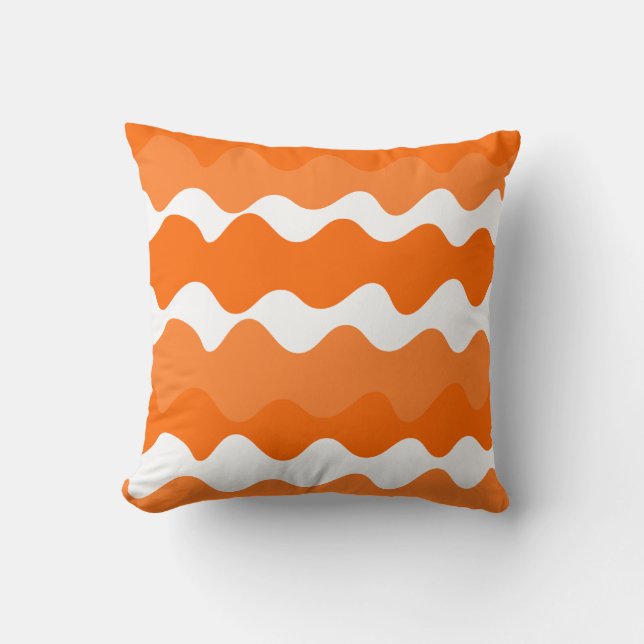 Coussin Conception motif des vagues horizontales orange et (Recto)