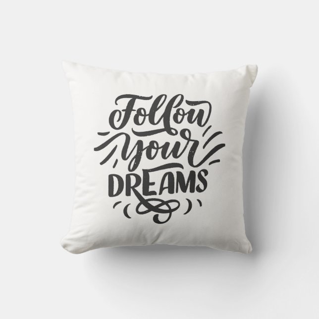 Coussin Conception Motivationnelle Lettrée À La Main (Recto)