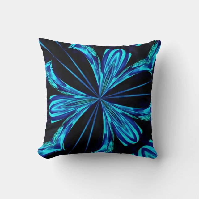 Coussin Conception noire et bleue impressionnante de (Recto)