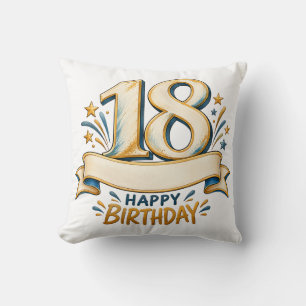 Coussin Conception or personnalisé d'anniversaire 18 ans o
