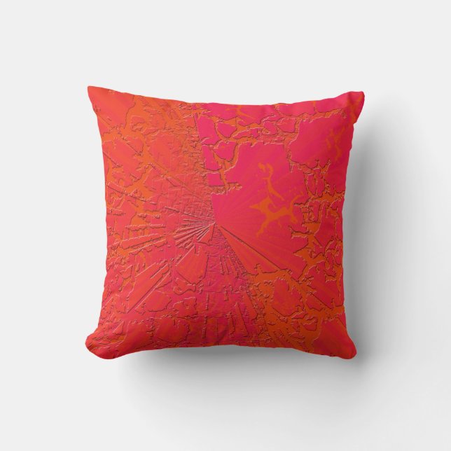 Coussin Conception orange rose de Croquelure (Recto)