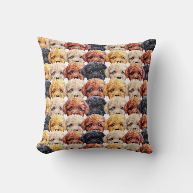 Coussin Conception originale, copie de peinture de caniche (Recto)