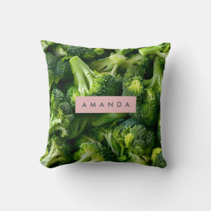 Coussin Conception personnalisée de brocolis verts frais