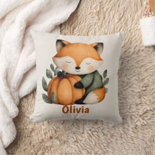 Coussin Conception personnalisée de citrouille de renard p