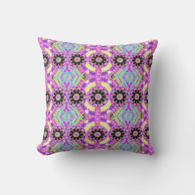 Coussin Conception rosée Tribal (Recto)