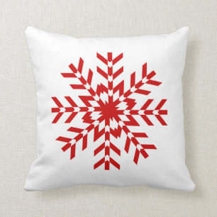 Coussin Conception rouge et blanche simple de flocon de