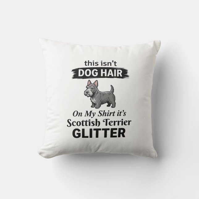 Coussin Conception Scottish Terrier Pailleté Amateur de Ch (Recto)