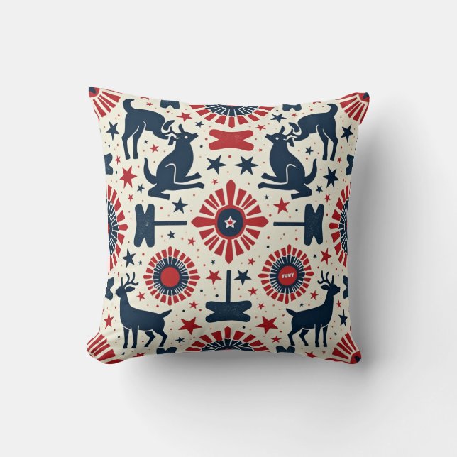 Coussin Conception sensorielle avec cerf (Recto)
