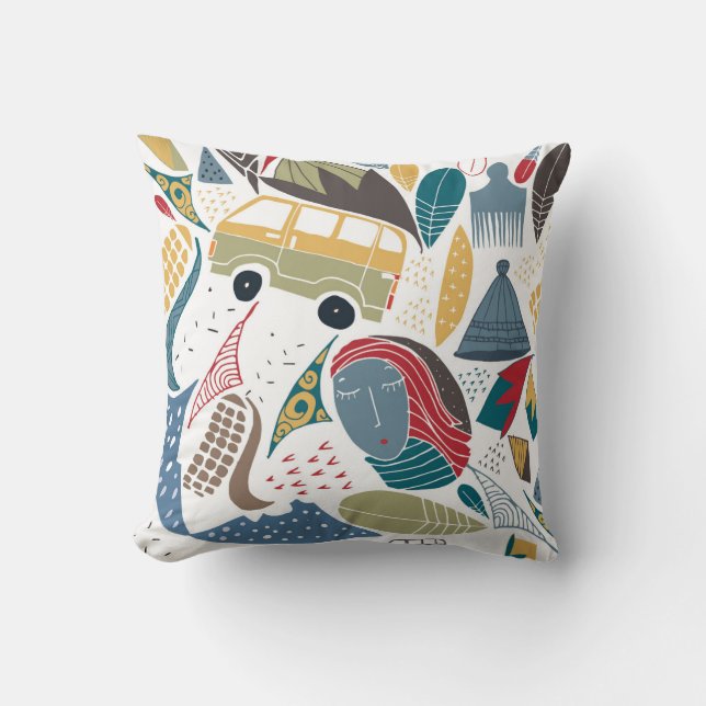 Coussin Conception/shweshwe sud-africains/africains (Recto)