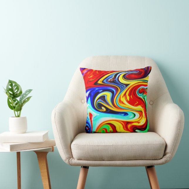 Coussin Conception symphonique couleur Abstraite (Chaise)
