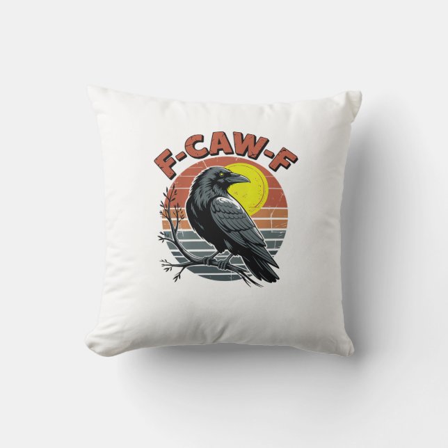 Coussin Conception Tri-B d'Adultes F-Caw-F de Corbeau Drôl (Recto)