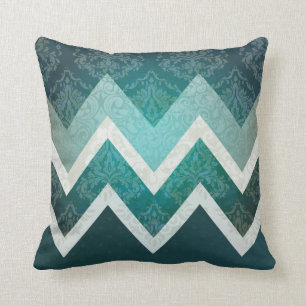 Coussin Conception Turquoise d'Aqua Chevron