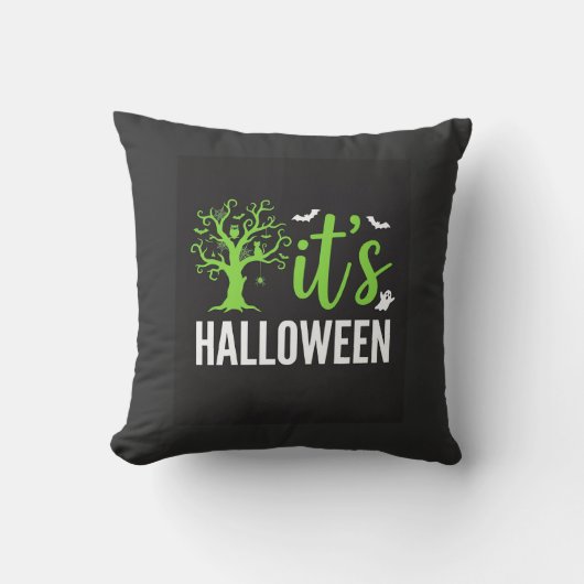 Coussin Conception vectorielle d'arbres effrayants d'Hallo (Recto)