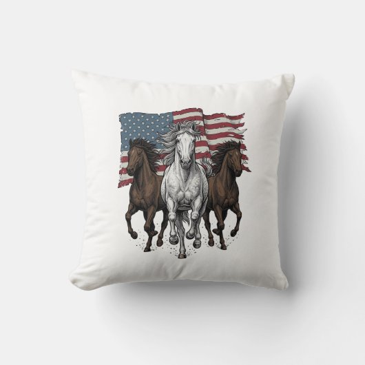 Coussin Conception vectorielle de chevaux de course patrio (Recto)