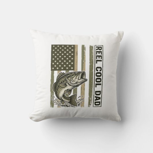 Coussin Conception vectorielle de drapeau de pêche à la ba (Recto)