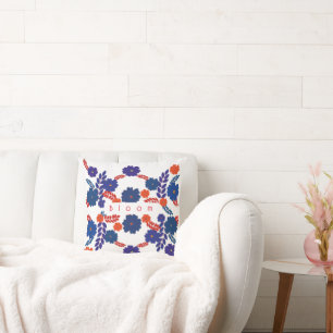 Coussin Conception vectorielle de fleurs bleues simples