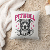 Coussin Conception vectorielle de sœur Pitbull amateur de  (Couverture)
