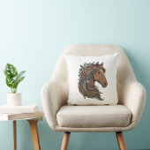 Coussin Conception vectorielle de tête de cheval floral vi (Chaise)