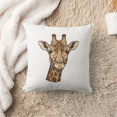 Coussin Conception vectorielle de tête de girafe gravée vi (Couverture)