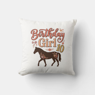 Coussin Conception vectorielle florale de cheval 10 pour f