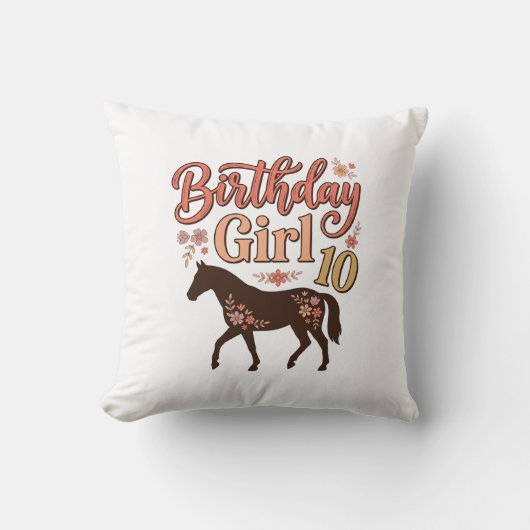 Coussin Conception vectorielle florale de cheval 10 pour f (Recto)