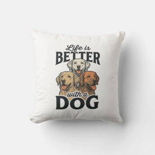 Coussin Conception vectorielle vintage La vie est meilleur