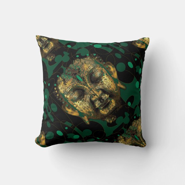 Coussin Conception verte soustraite moderne de Bouddha de (Recto)