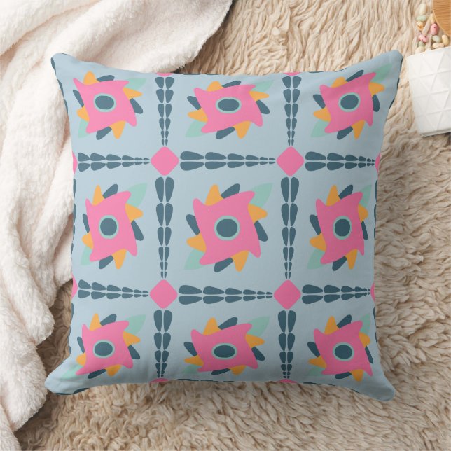 Coussin Conception vibrante de carrelage géométrique (Couverture)