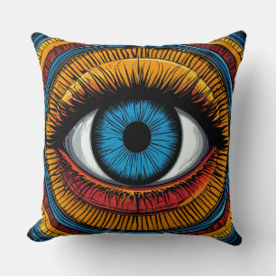 Coussin Conception vibrante de mauvais œil artistique