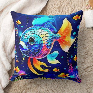 Coussin Conception Vibrante du poisson de récif