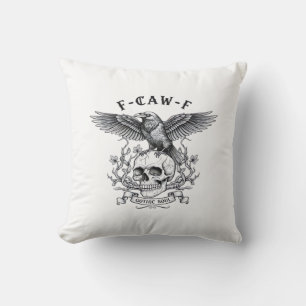 Coussin Conception vintage de corbeau drôle d'Halloween F-