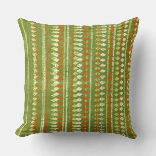 Coussin Conception vintage de crayon vert et orange