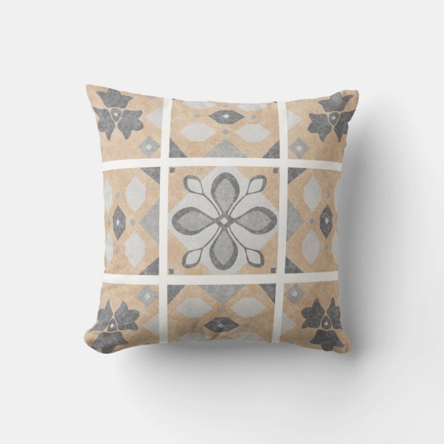 Coussin Conception vintage de tuiles de terre cuite (Recto)
