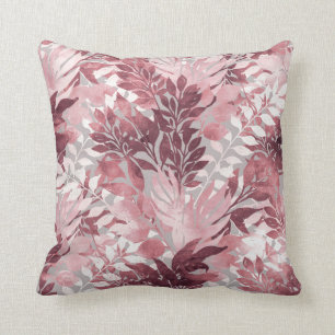 Coussin Conception Vintage du feuillage rose pâle en été