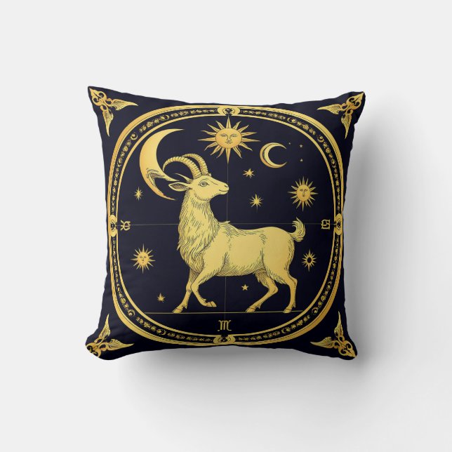 Coussin Conception Zodiaque Capricorne Dorée (Recto)