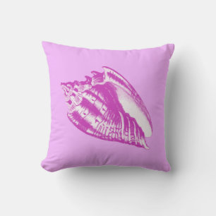 Coussin Conch Shell - orchidée et blanche
